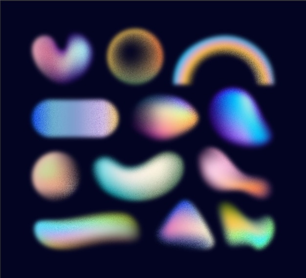 Gradient grainy shape collection