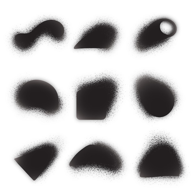 Free vector gradient grainy shape collection