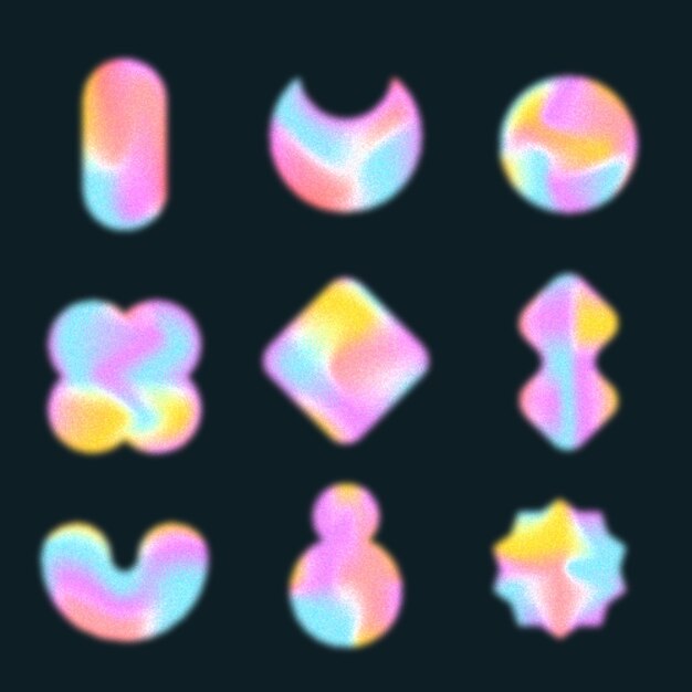 Gradient grainy shapes collection