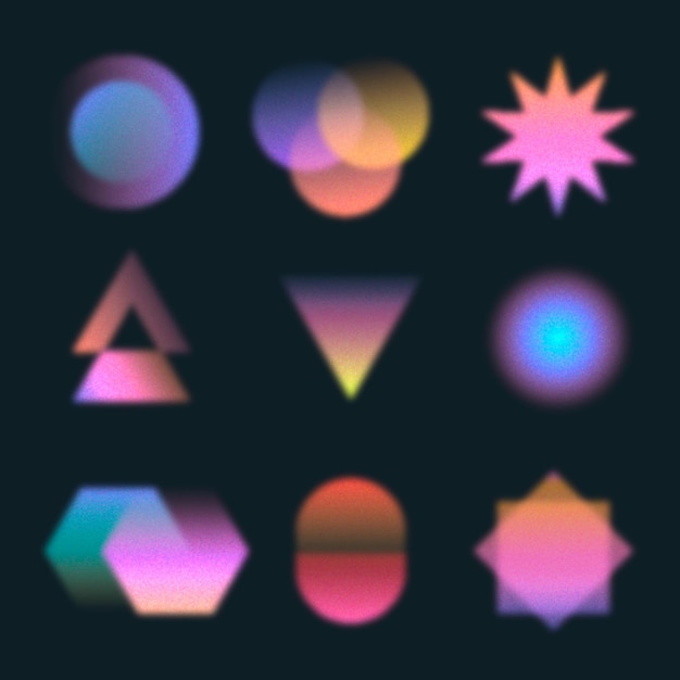 Gradient grainy shapes collection