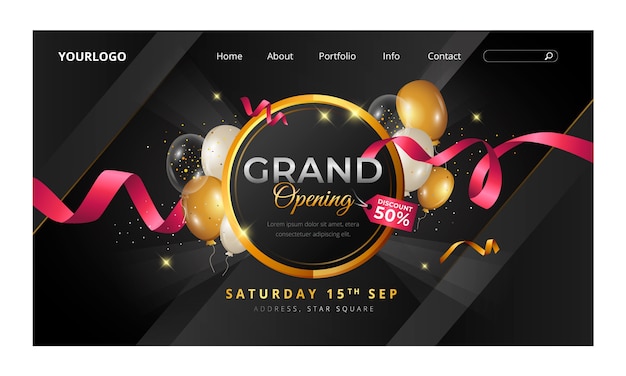 Free vector gradient grand opening landing page