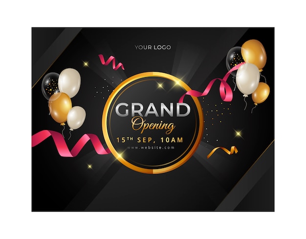 Gradient Grand Opening Photocall Template – Free Vector Download