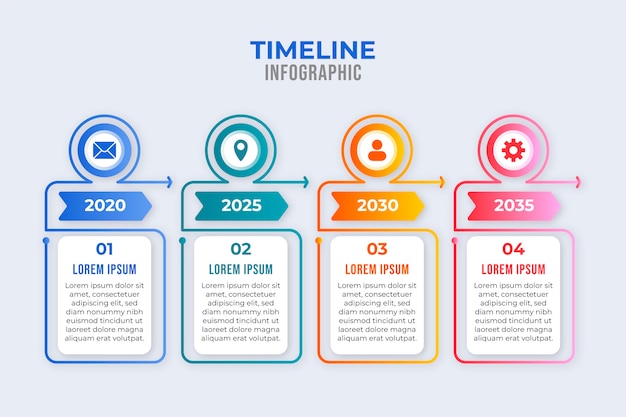 Free vector gradient graphics timeline template