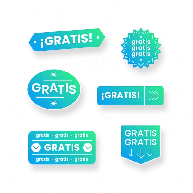 Gradiente collezione di etichette gratuite