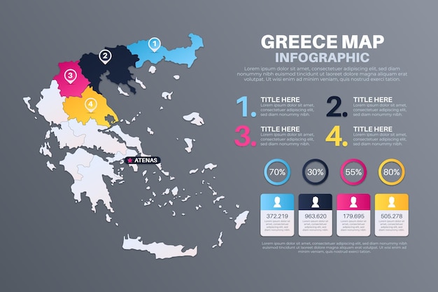 Градиент grece карта инфографики