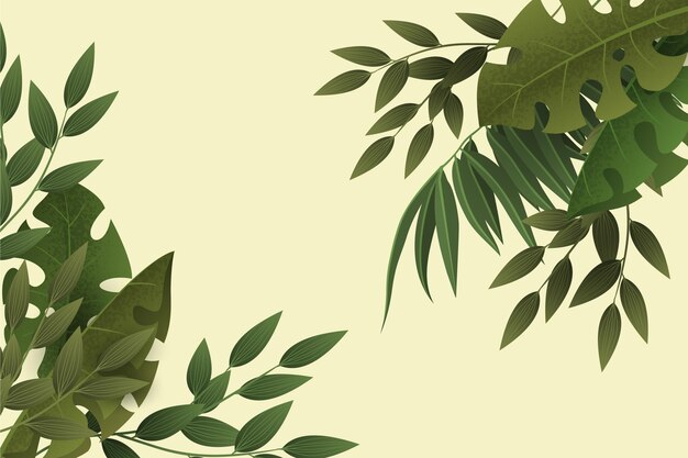 グラデーションの緑の葉のズームの背景
