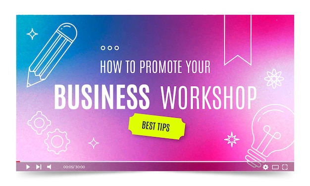 Free vector gradient growing business workshop youtube thumbnail