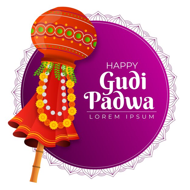 Gradient gudi padwa illustration