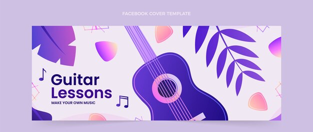 Gradient guitar lessons facebook cover