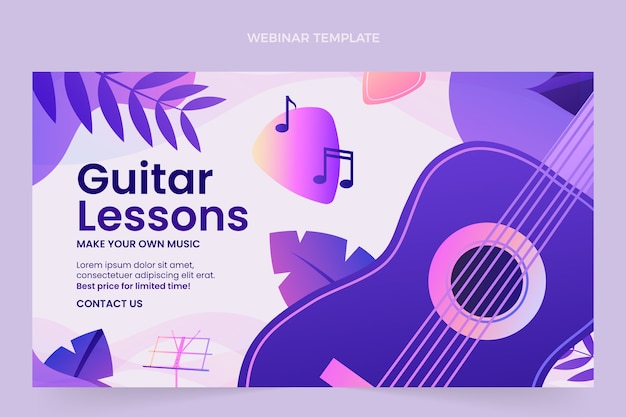 Free vector gradient guitar lessons webinar