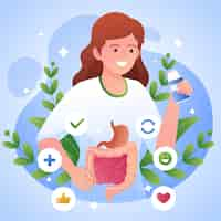 Free vector gradient gut health illustration