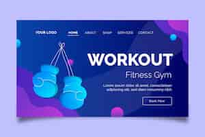 Free vector gradient gym design template