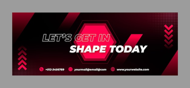 Free vector gradient gym facebook cover