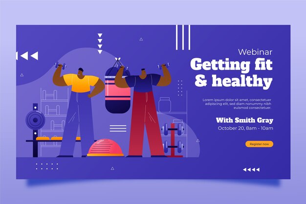 Gradient gym and fitness design template