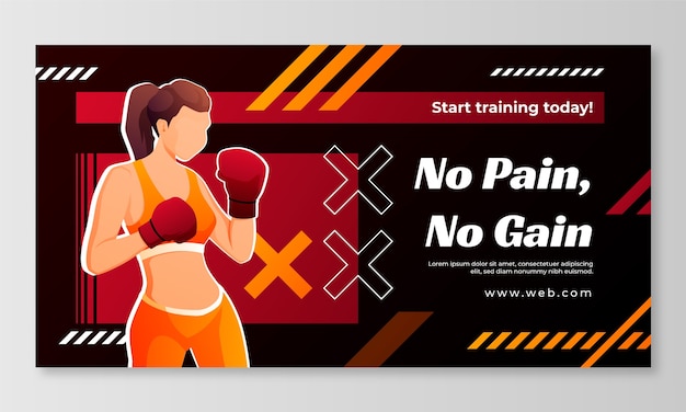 Free vector gradient gym and fitness design template