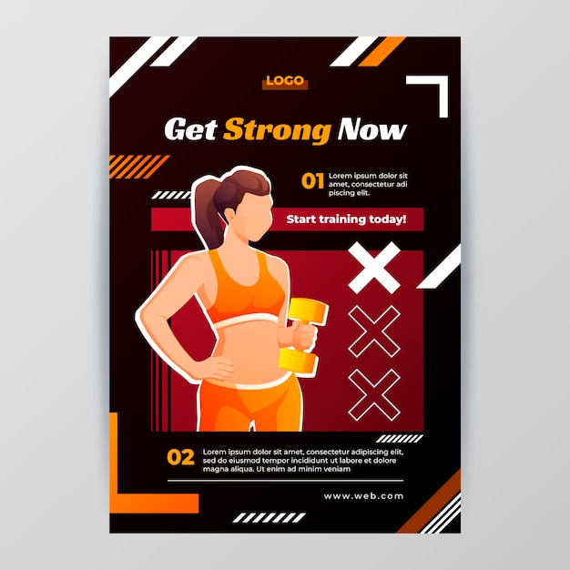 Gradient gym and fitness design template