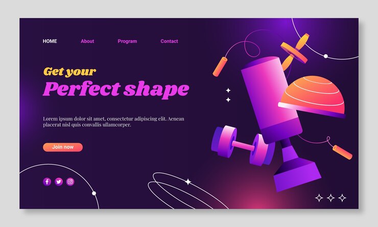 Free Vector gradient gym fitness template design