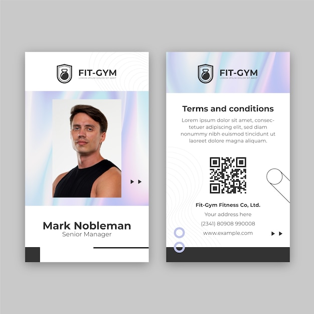 Free vector gradient gym id card