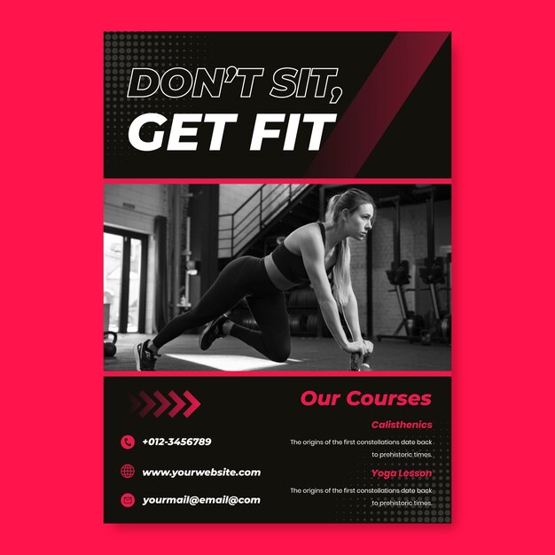 Gradient gym poster template
