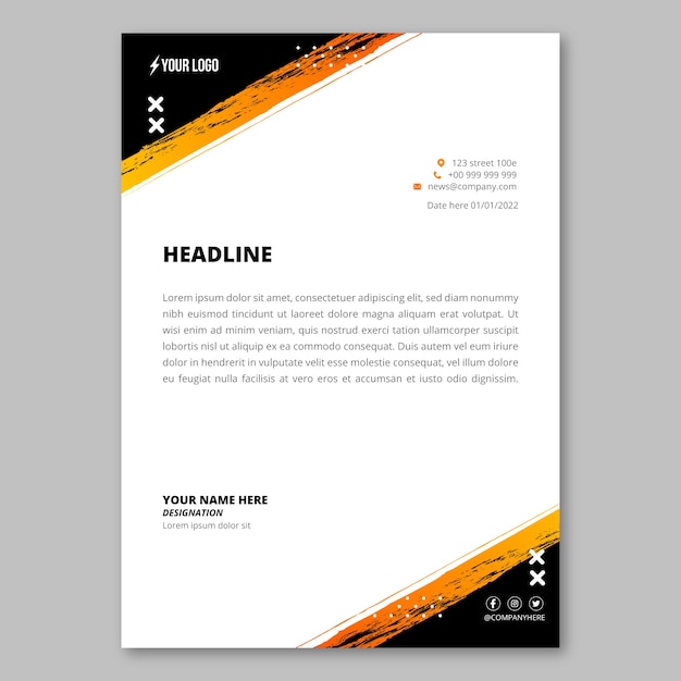 Gradient gym training and exercise letterhead template