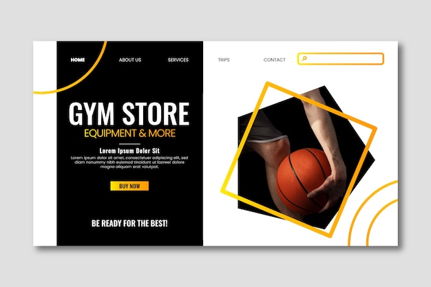 Free vector gradient gym training landing page