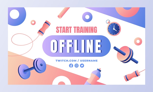 Free vector gradient gym training twitch background