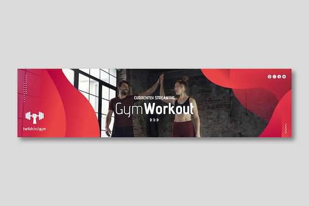 Gradient gym twitch banner template