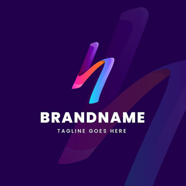 Free vector gradient h letter logo template