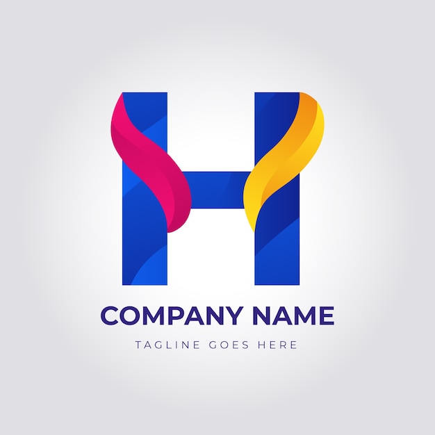 Gradient h letter logo template