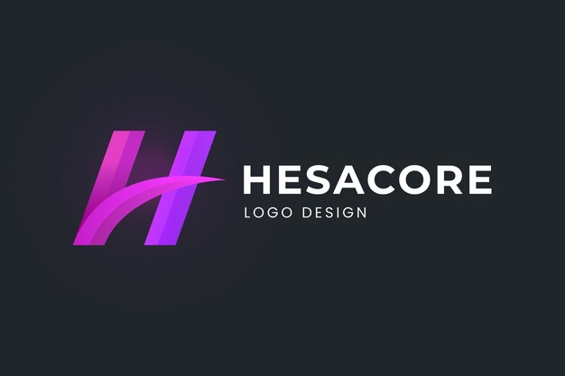 Gradient h letter logo template