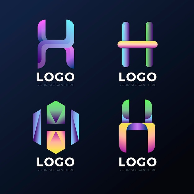 Free vector gradient h logo design template