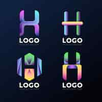 Free vector gradient h logo design template