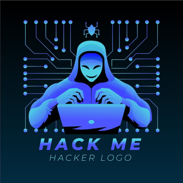 gradient hacker logo template