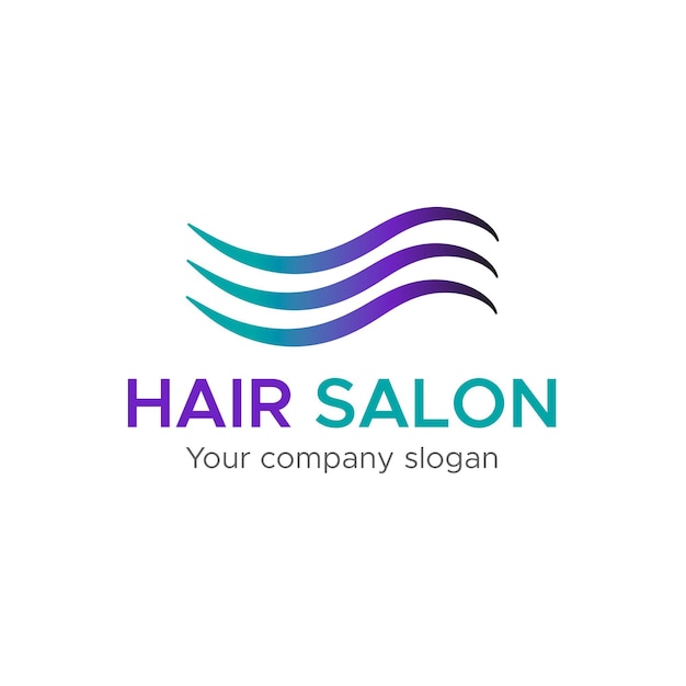 Free vector gradient hair salon logo template