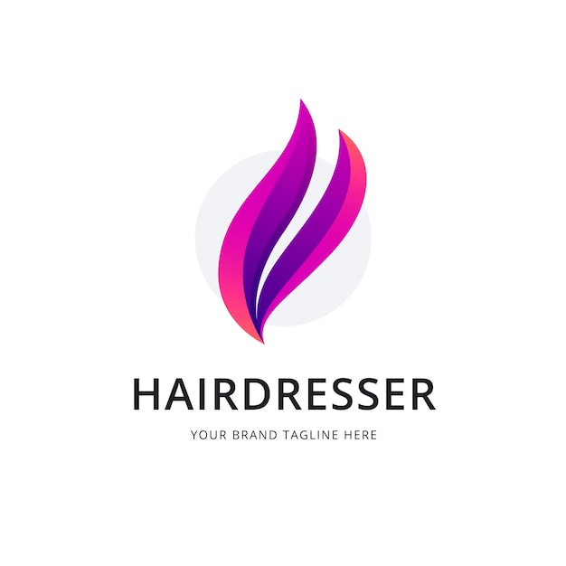 Gradient hair salon logo template