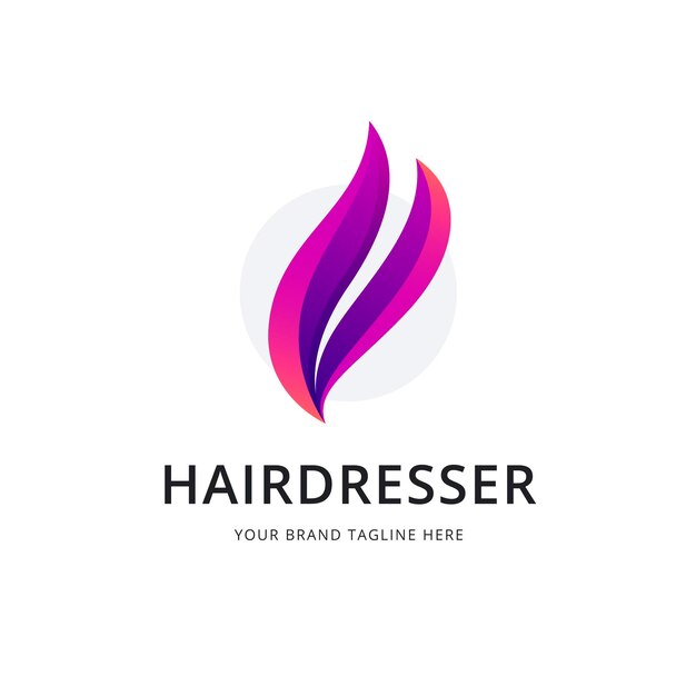 Gradient hair salon logo template