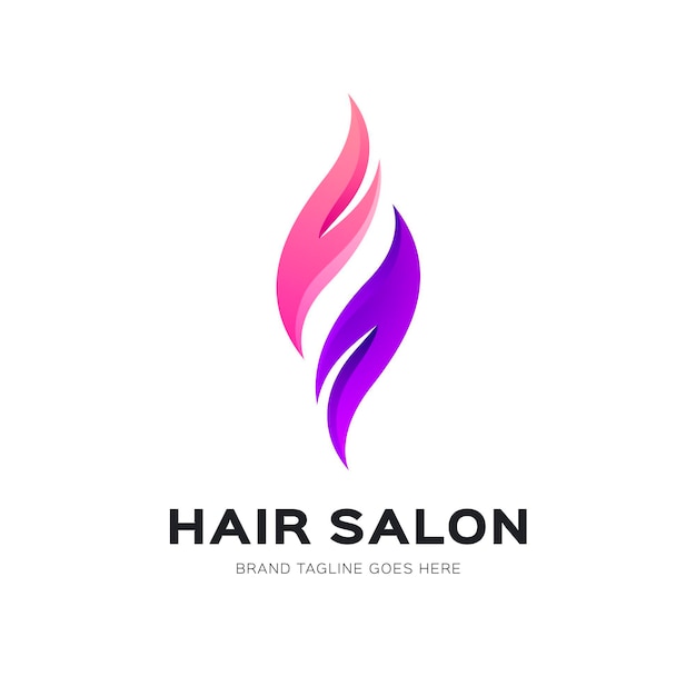 Gradient hair salon logo template