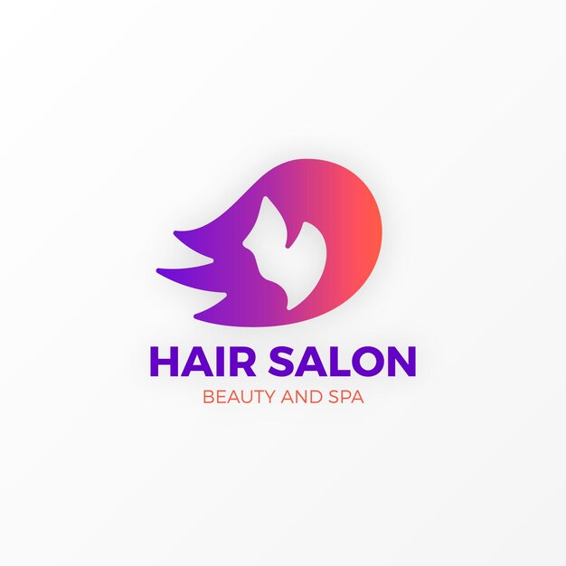 Gradient hair salon logo template
