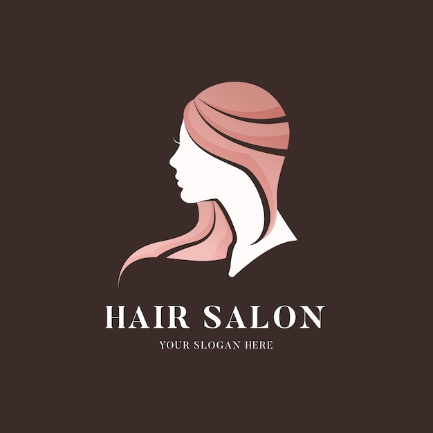 Gradient hair salon logo template