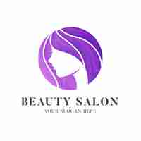 Free vector gradient hair salon logo template