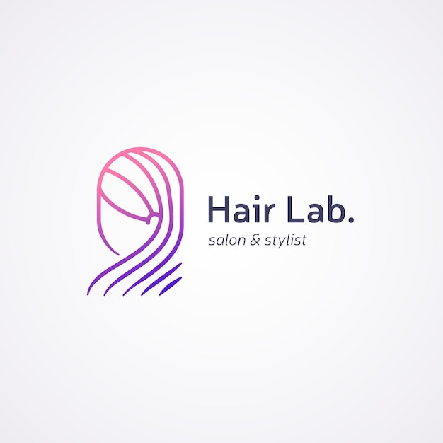 Gradient hair salon logo template