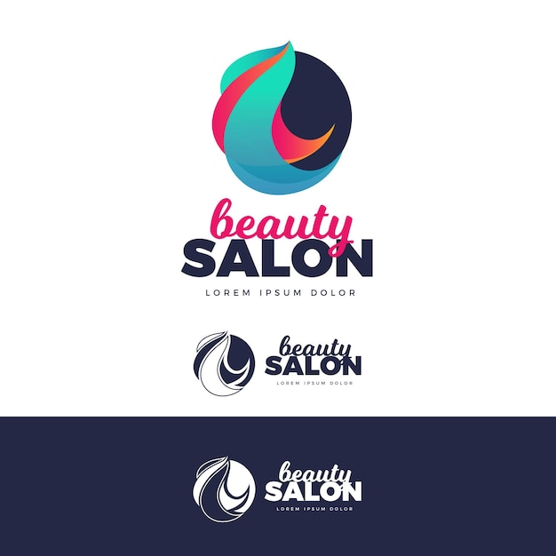 Gradient hair salon logo