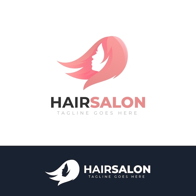 Gradient hair salon logo