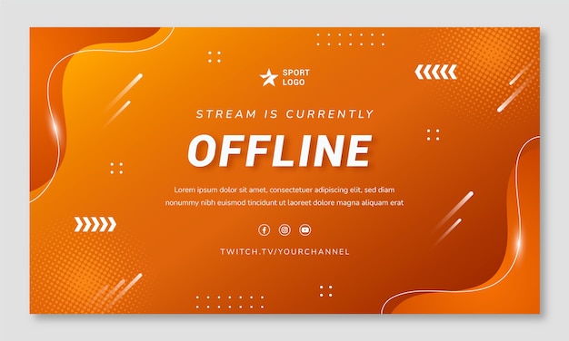 Gradient halftone basketball twitch background