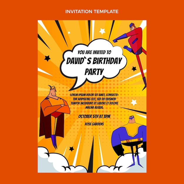 Gradient halftone birthday invitation template