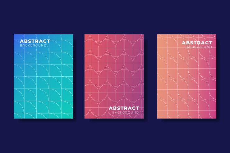 무료 Vector 그라데이션 하프 톤 커버 세트