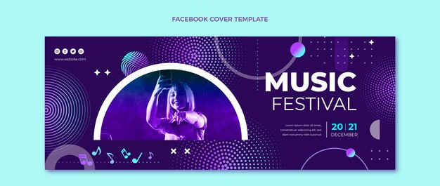 グラデーションハーフトーン音楽祭Facebookカバー