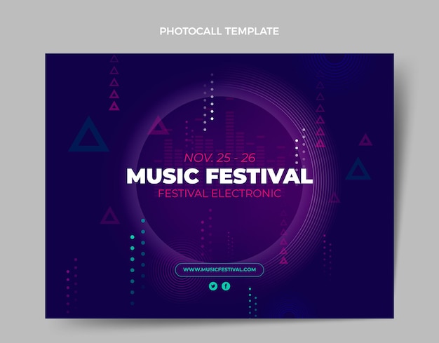 Free vector gradient halftone music festival photocall