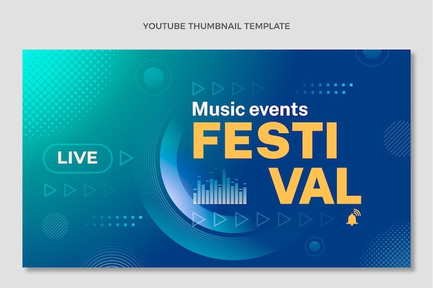 Gradient halftone music festival youtube thumbnail