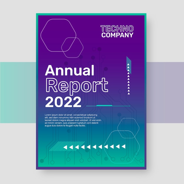 Free vector gradient halftone technology annual report template